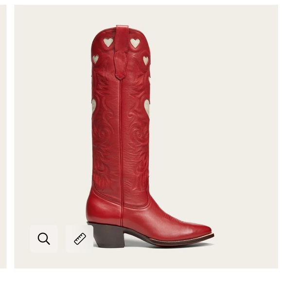 Authentic City Boots cowboy heart custom red western boots size 9.5 lucchese - Picture 2 of 9